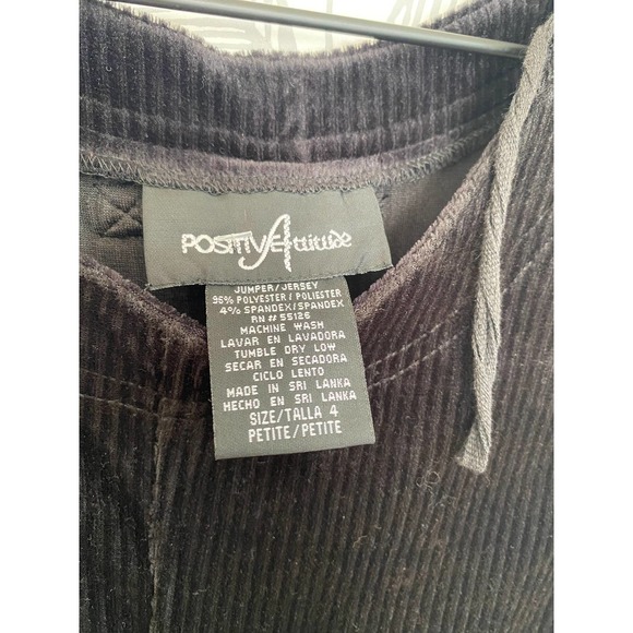 Positive Attitude Black Overall Long Dress, Size 4 - Picture 3 of 5